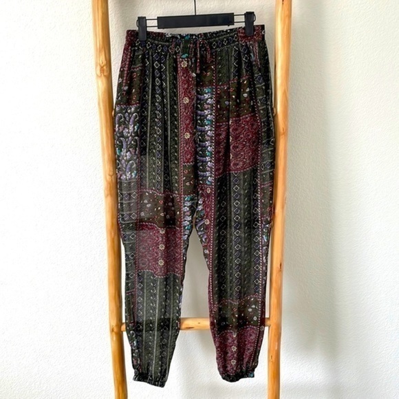 En Crème Patchwork Sheer Joggers - Picture 1 of 11